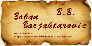 Boban Barjaktarović vizit kartica